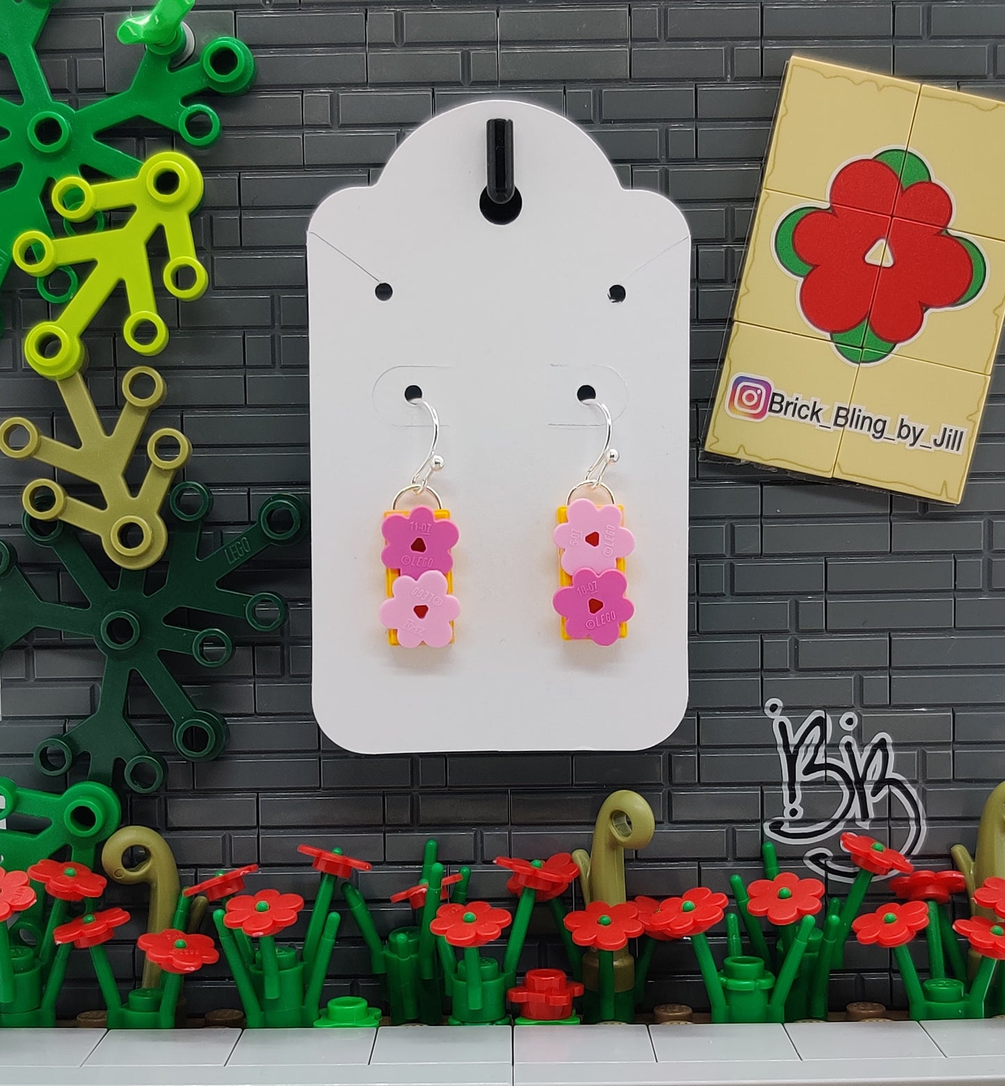 SHADES OF PINK FLOWER EARRINGS