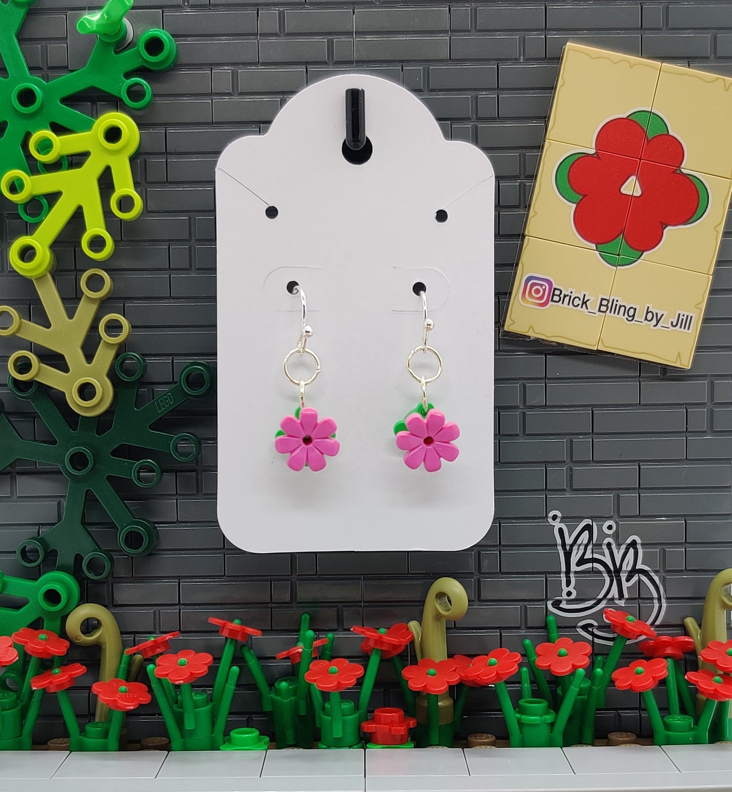 PINK BLOOM FLOWER EARRINGS