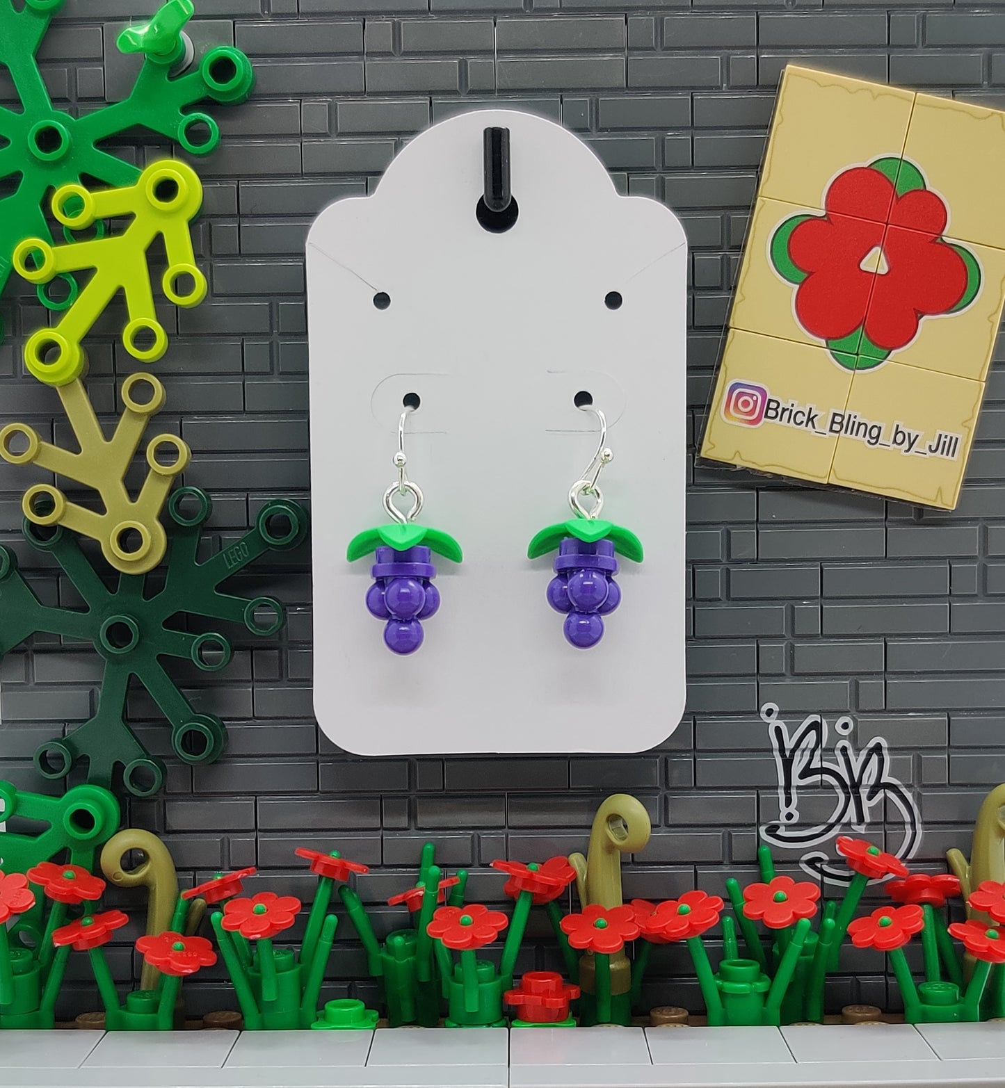 PURPLE GRAPE BUNDLE EARRINGS