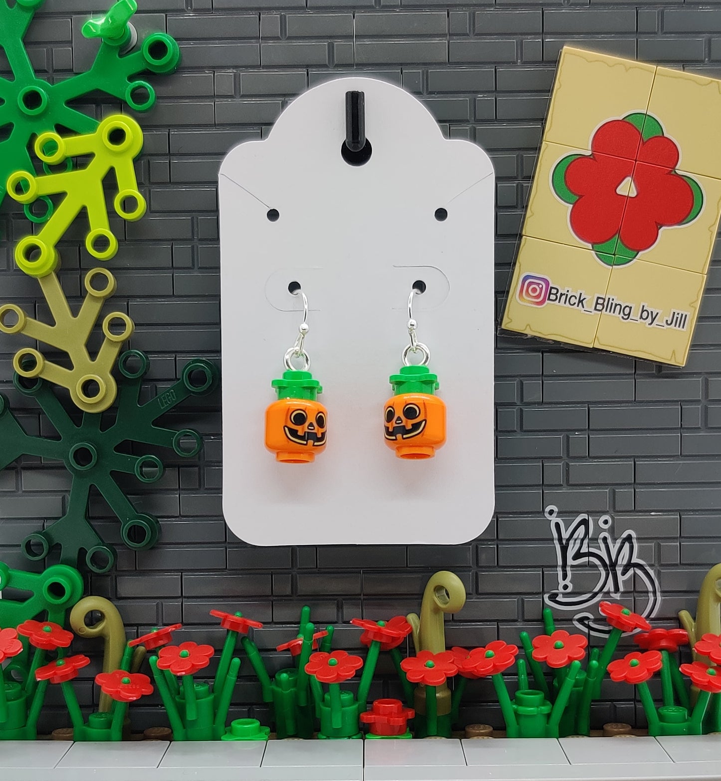PUMPKIN HEAD JACK-O-LANTERN EARRINGS
