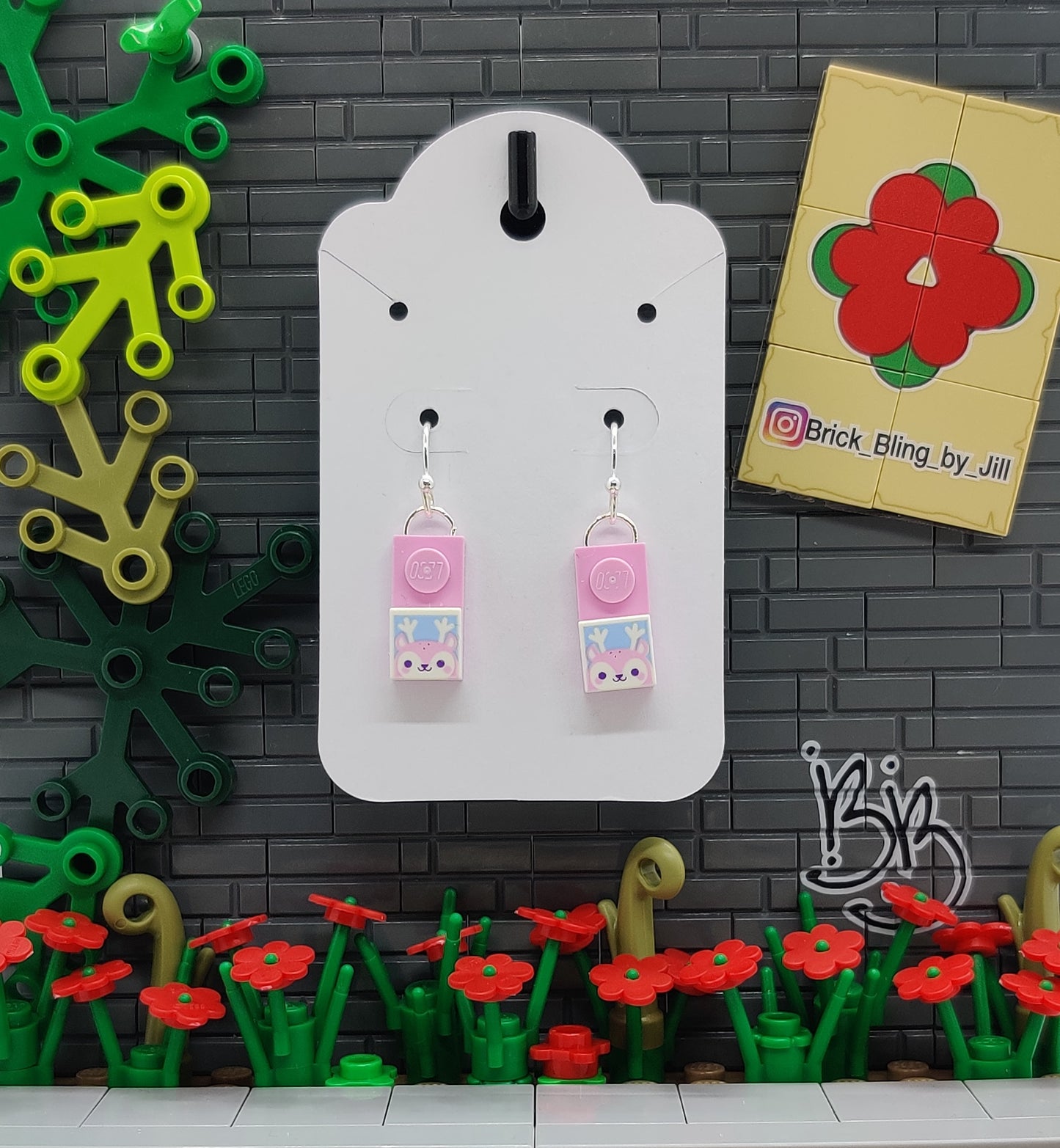 PINK REINDEER EARRINGS