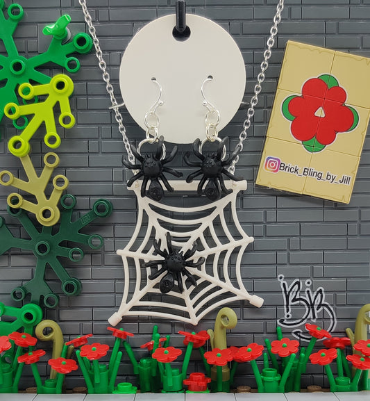 SPIDER WEB AND SPIDER EARRING NECKLACE COMBO